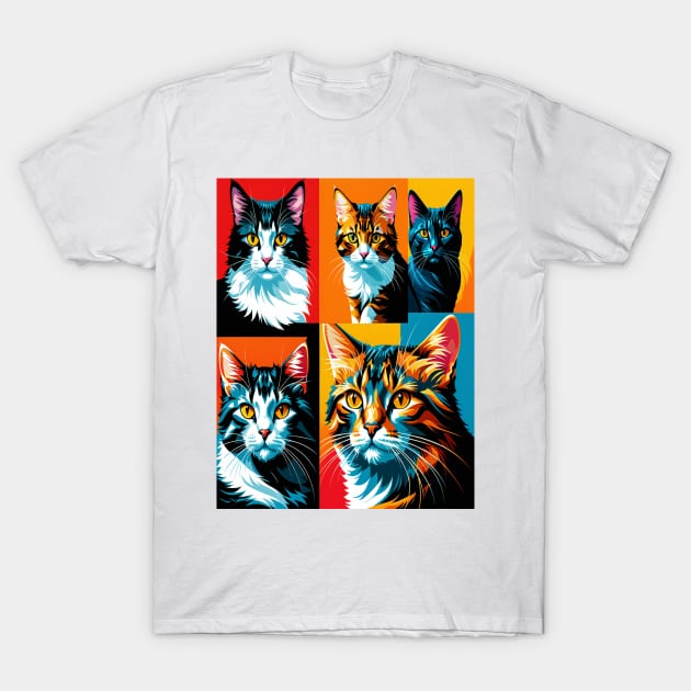 Pop Art Cat Portraits T-Shirt by Banyu_Urip